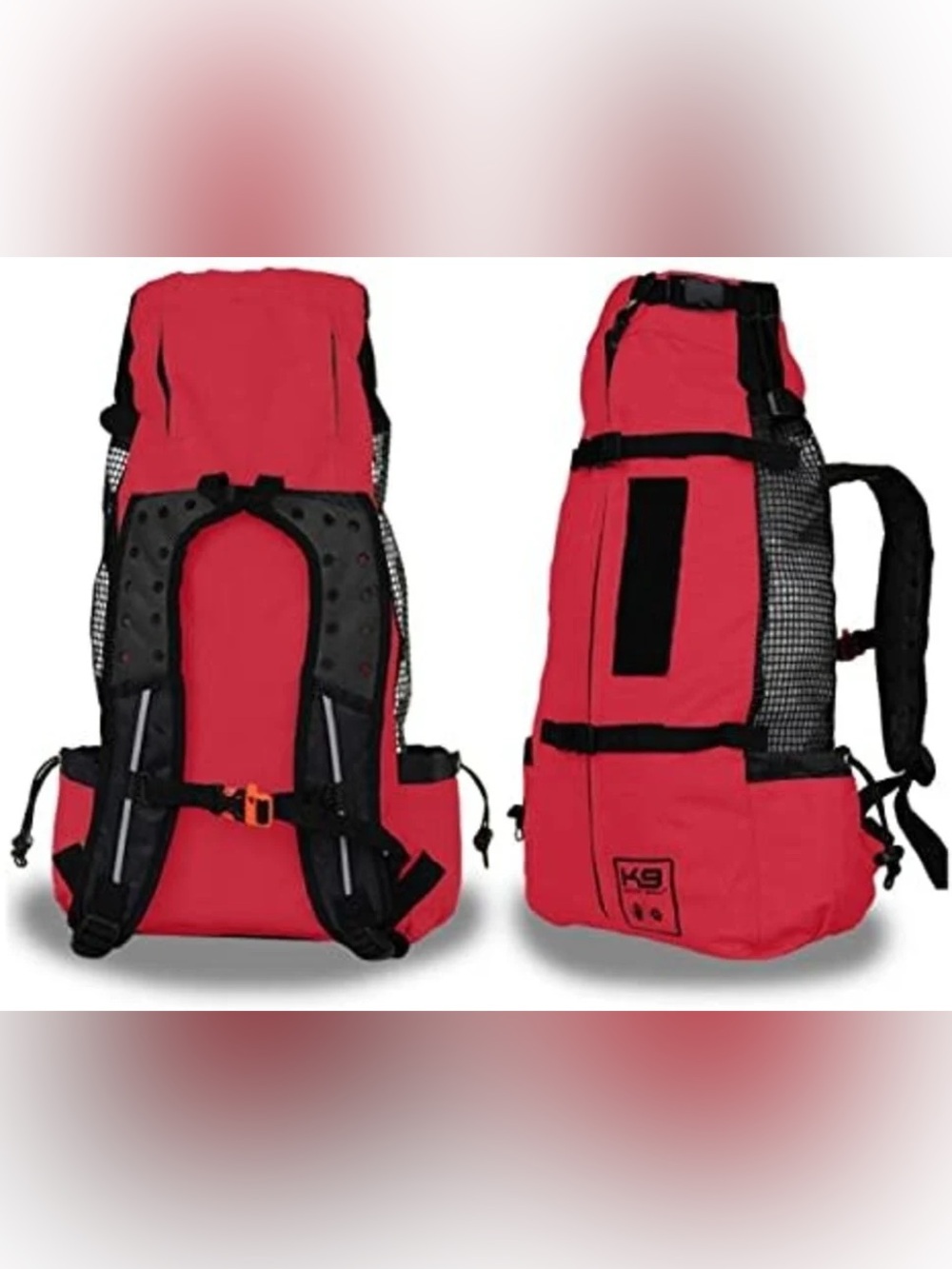 K9 Sport Sack Air Forward Facing Backpack Dog Carrier Red Black w/ Booster Sz. M